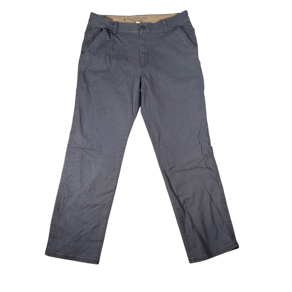 Legendary Outfitters Mens Gray Canvas Utility Workwear Pants 36x32 Stretch